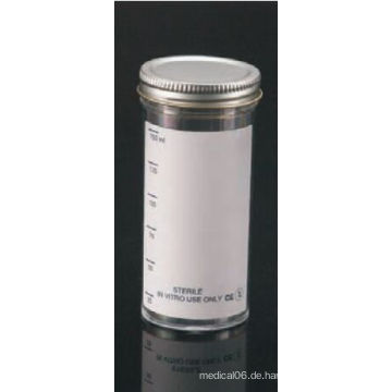 FDA registrierte und CE genehmigte 100ml Probenbehälter mit Metallkappe und Plain Label